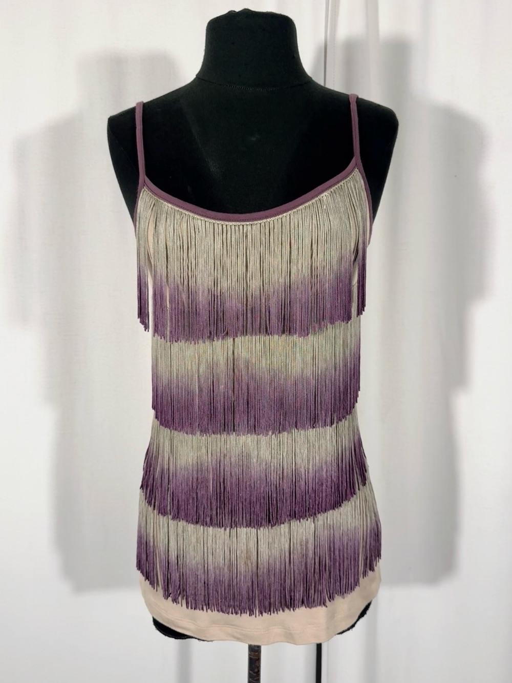 Hazel Ombre Tiered Fringe Sleeveless Top